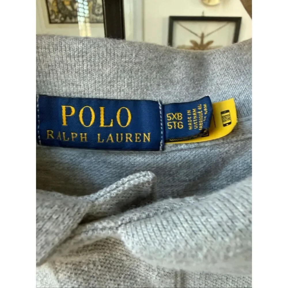 Polo Ralph Lauren Grey Pique Cotton Golf Shirt 5X